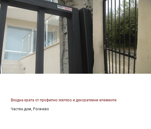 Входна врата от профилно желязоа и декоративни елементи, Рогачево