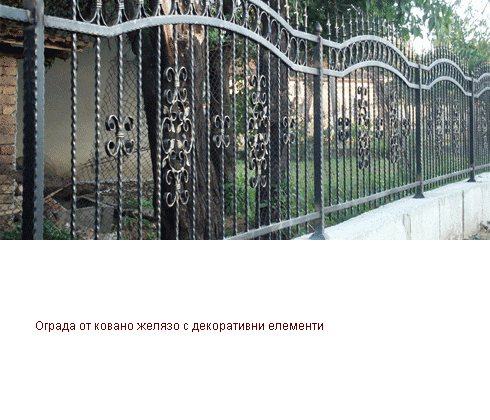 Ограда от ковано желязо с декоративни елементи